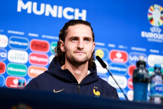 Adrien Rabiot speaks during press conference ahead of the UEFA EURO 2024 semi-final match between Spain and France