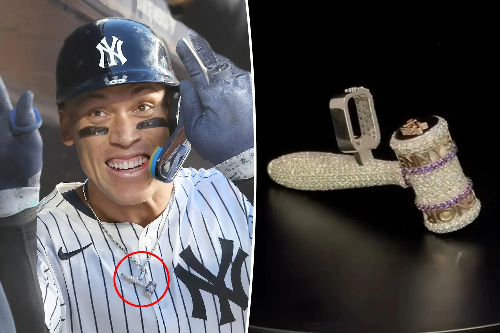 Aaron Judge’s $20K diamond gavel necklace was gifted to him by a teammate — and it has hidden special details: He ‘loved it’